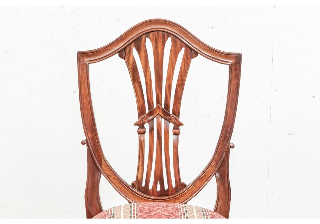 Very Fine Set of Sixteen Shield-Back Dining Chairs In Good Condition For Sale In Bridgeport, CT