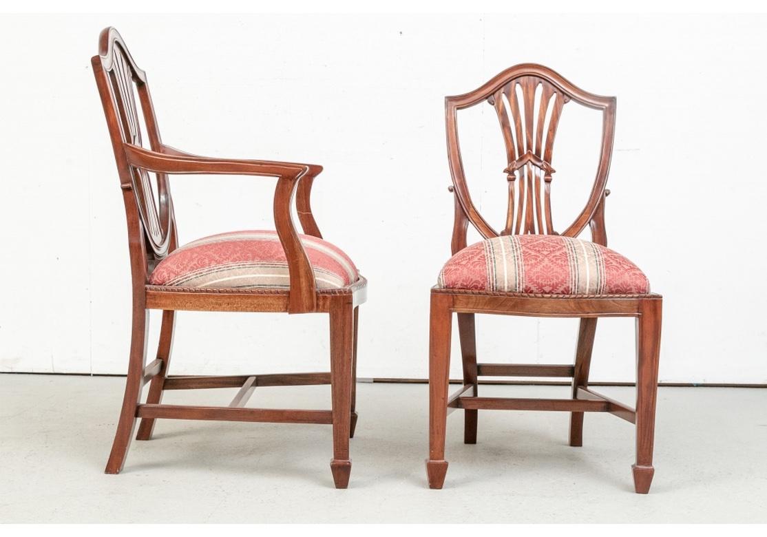 Very Fine Set of Sixteen Shield-Back Dining Chairs For Sale 1