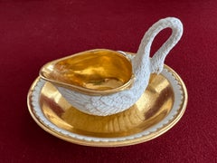 Very Fine Sevres Cup and Saucer Modelled as a Naturalistic Swan