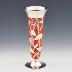 A Very Fine Signed Friedrich William Spahr Silver Overlay Vase, c1938