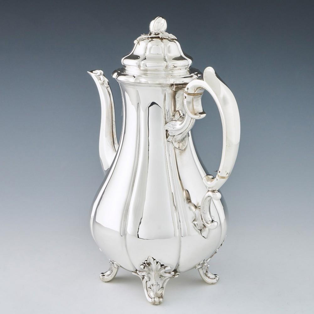 Victorian A Very Fine Sterling Silver Coffee Pot London. 1846