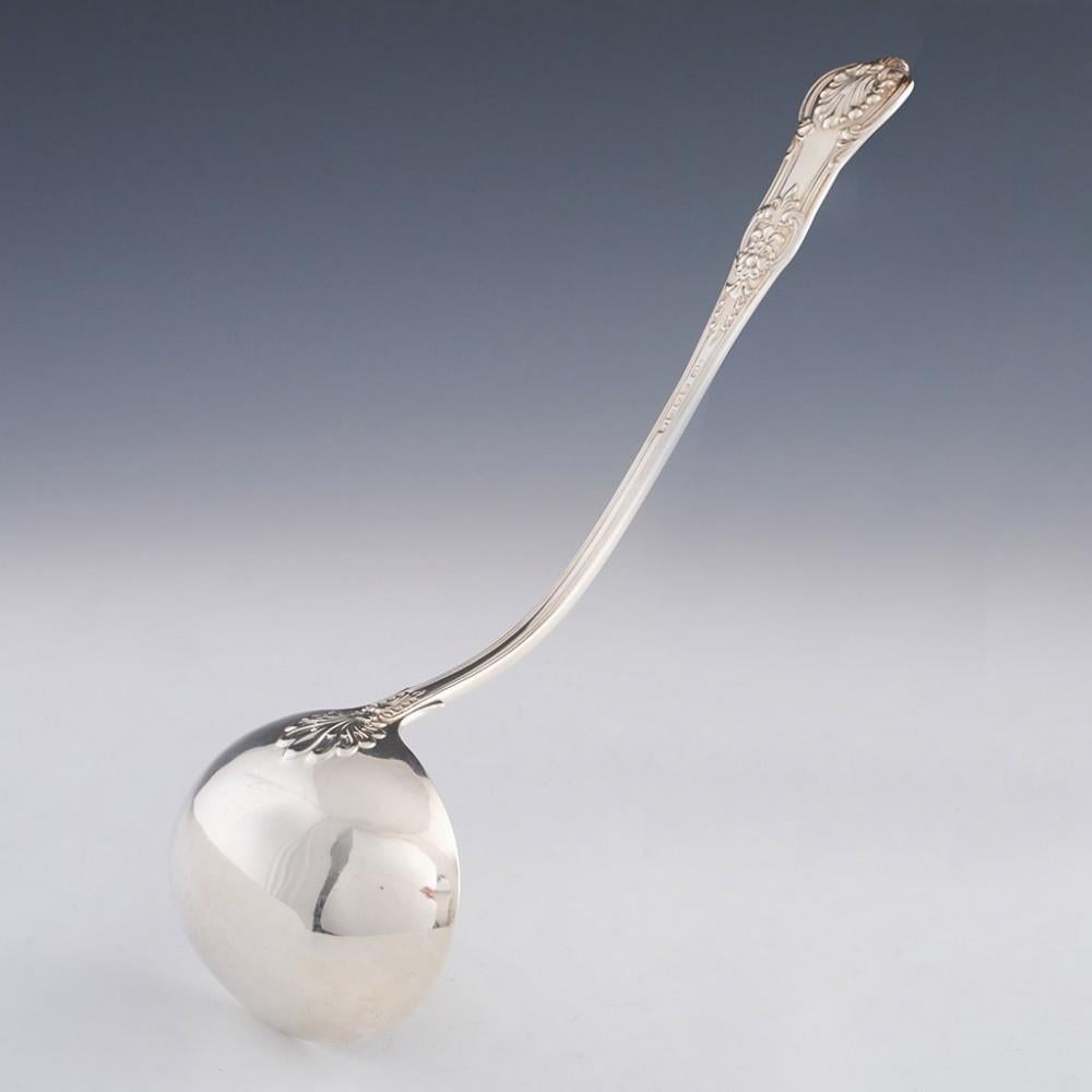 Heading :A  Fine Sterling Silver Ladle London 1825
Date : Hallmarked in London 1825 For Charles Eley
Period : George IV
Origin : London, England
Decoration : Cast floral, foliate and shell decoration
Size :  Length 32.7cm cm, Bowl width