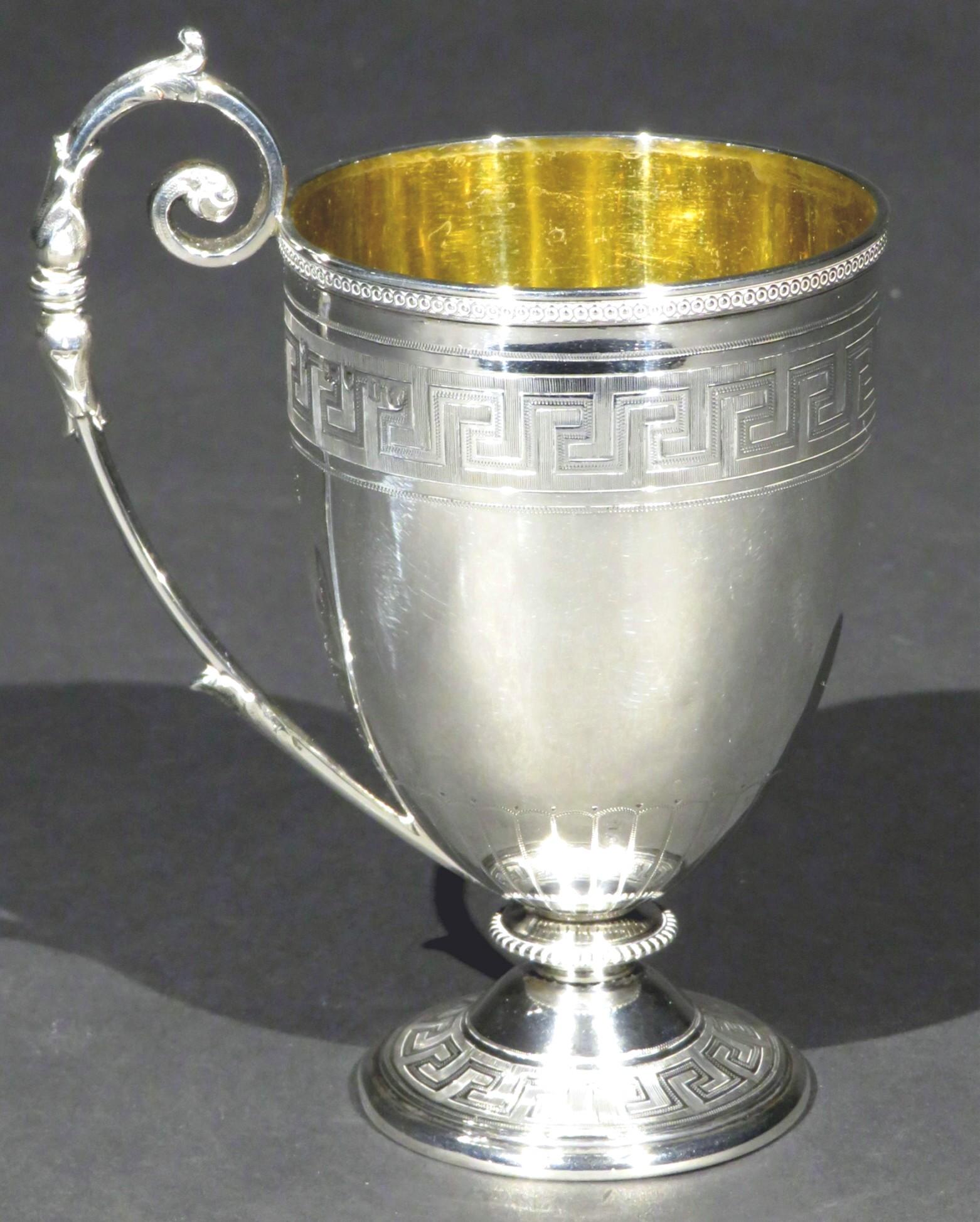 Neoclassical Very Fine 19th Century Sterling Silver Christening Cup by Edward & James Barnard For Sale