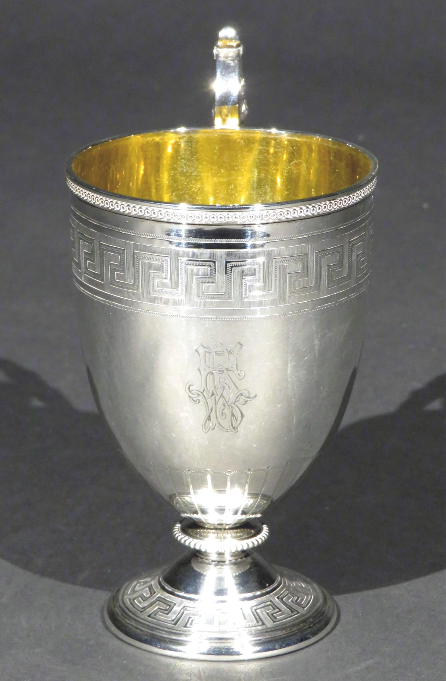 English Very Fine 19th Century Sterling Silver Christening Cup by Edward & James Barnard For Sale