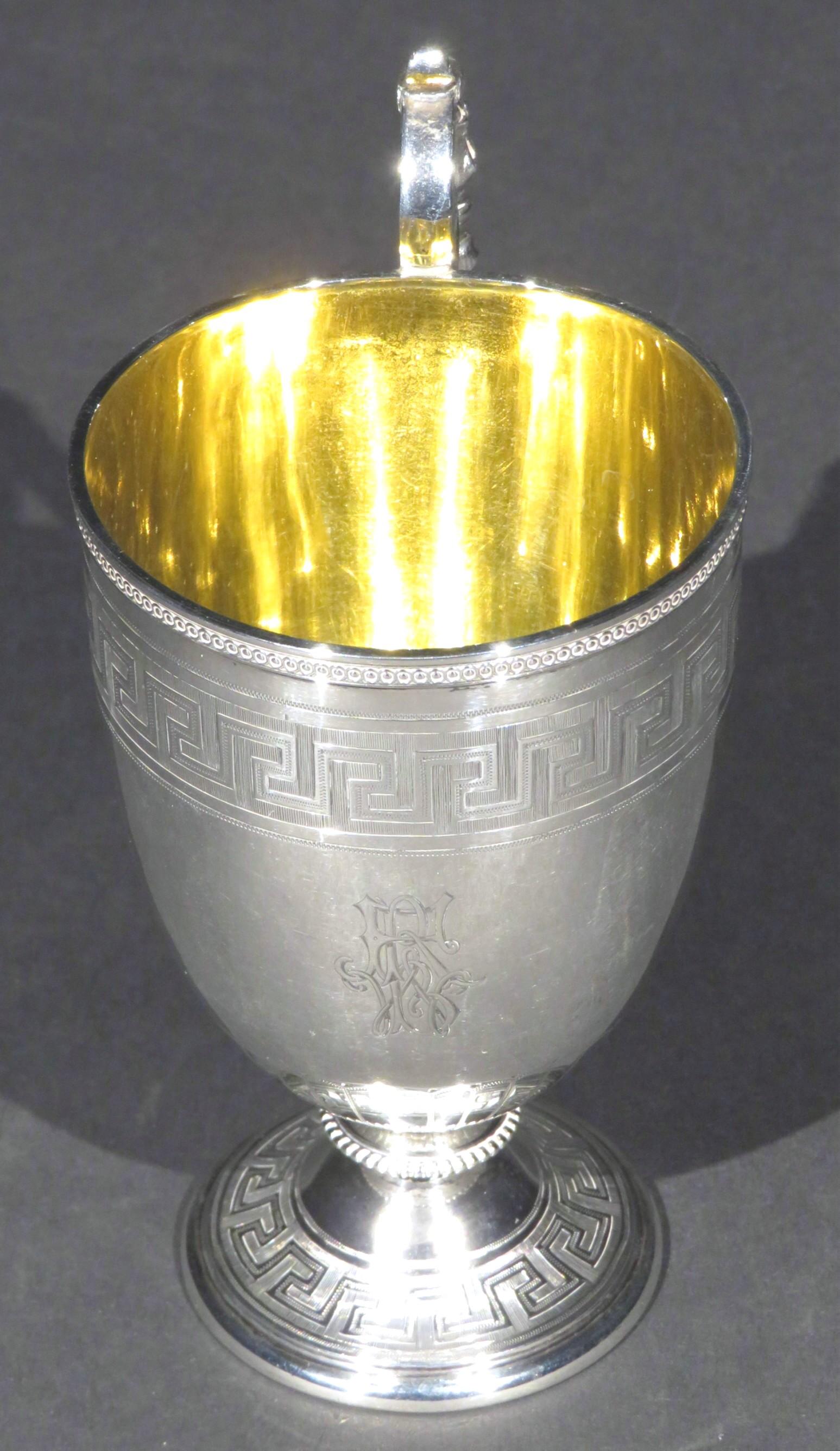 Gilt Very Fine 19th Century Sterling Silver Christening Cup by Edward & James Barnard For Sale