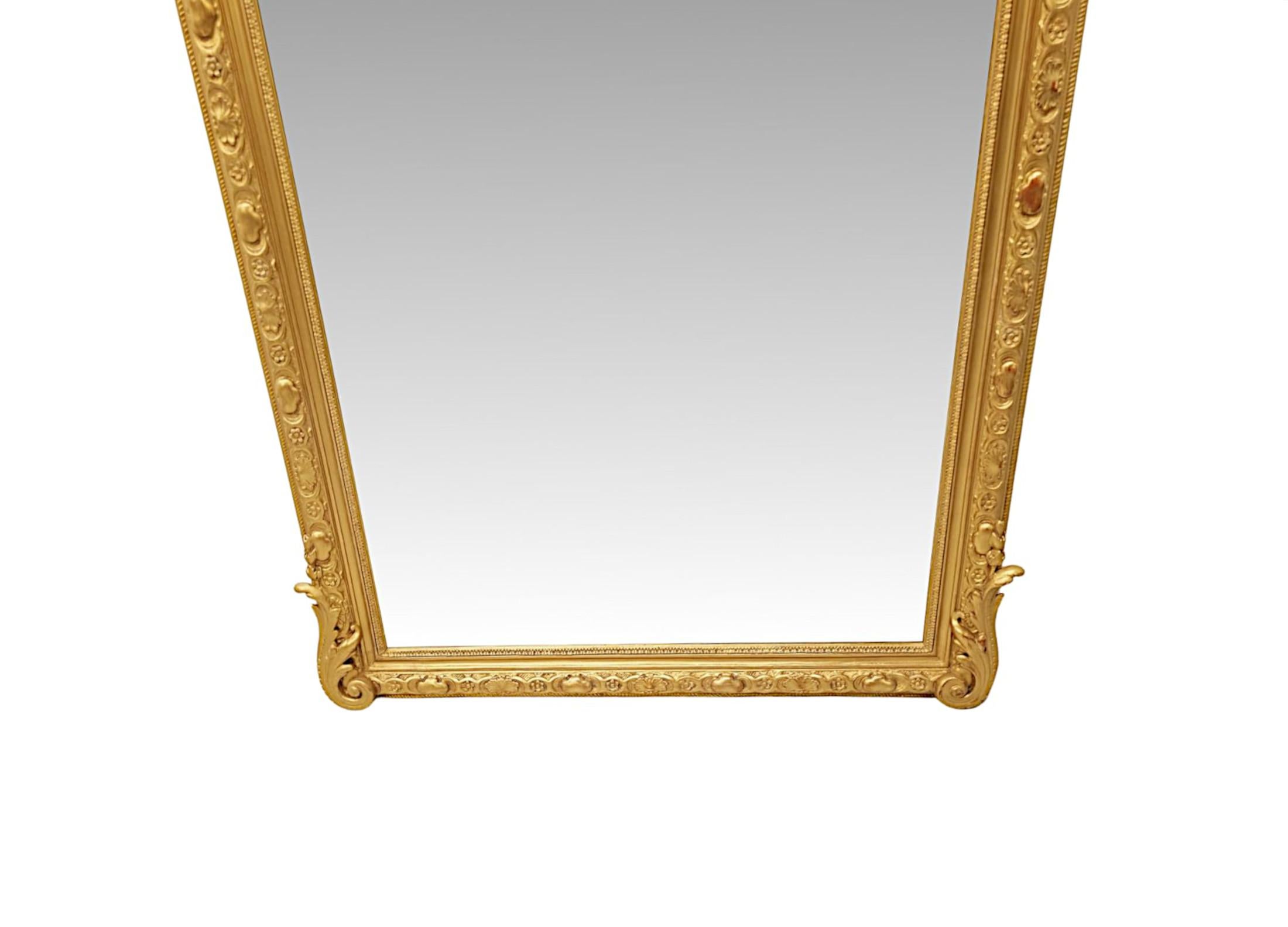 French A Very Fine Tall 19th Century Giltwood Pier or Dressing Mirror For Sale