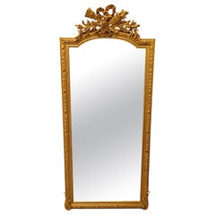 Specchio da molo o da toeletta in legno dorato del XIX secolo, molto bello e alto
