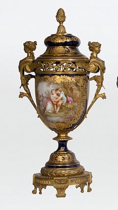 A Very Fine Three-piece Sèvres Garniture