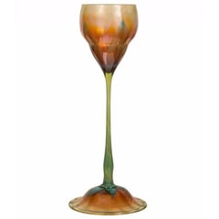 Antique Very Fine Tiffany, Favrile Glass Floriform Vase Tiffany Studios