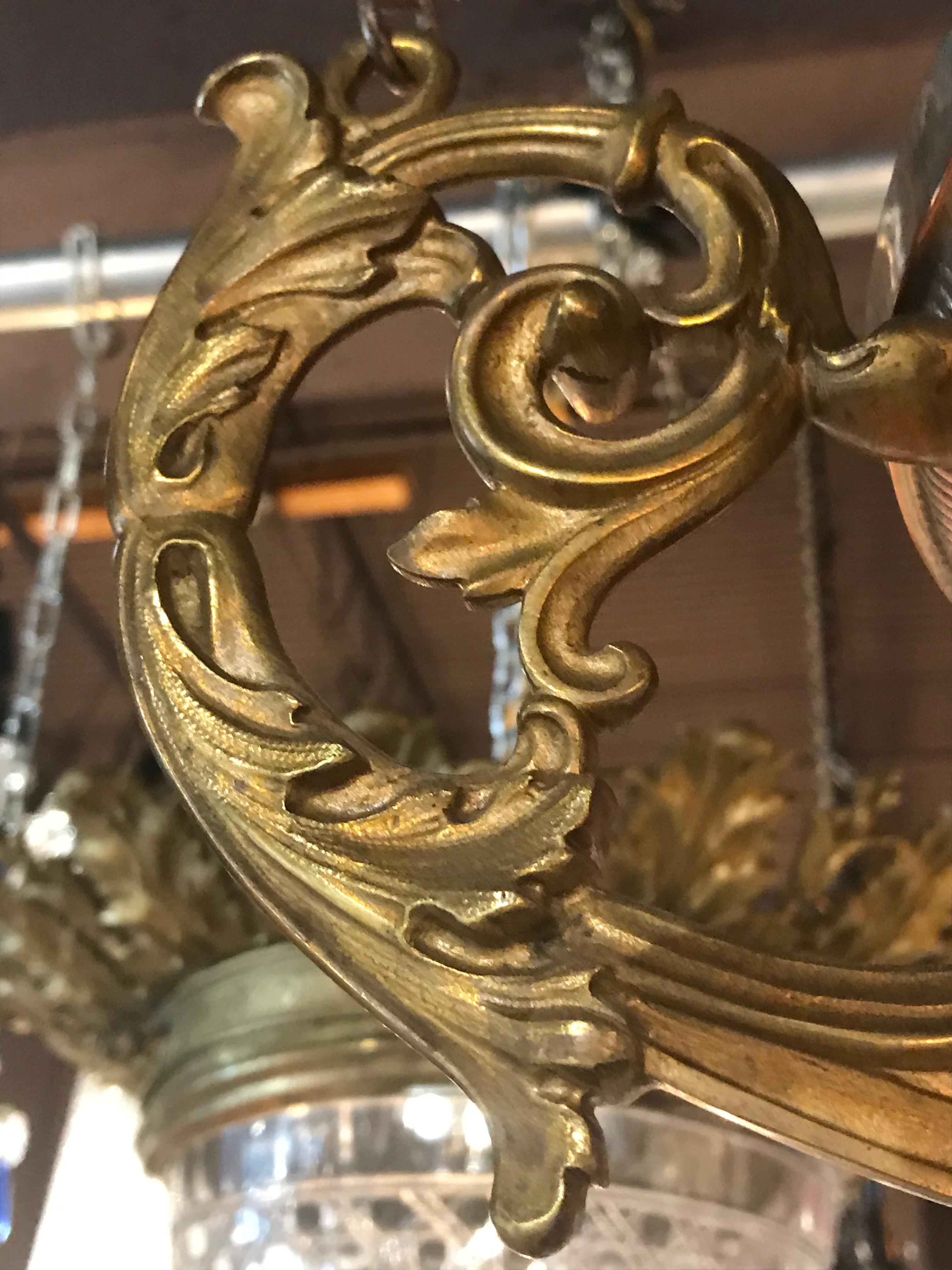 Late 19th Century Very Fine Votive Silver Over Bronze Lamp For Sale