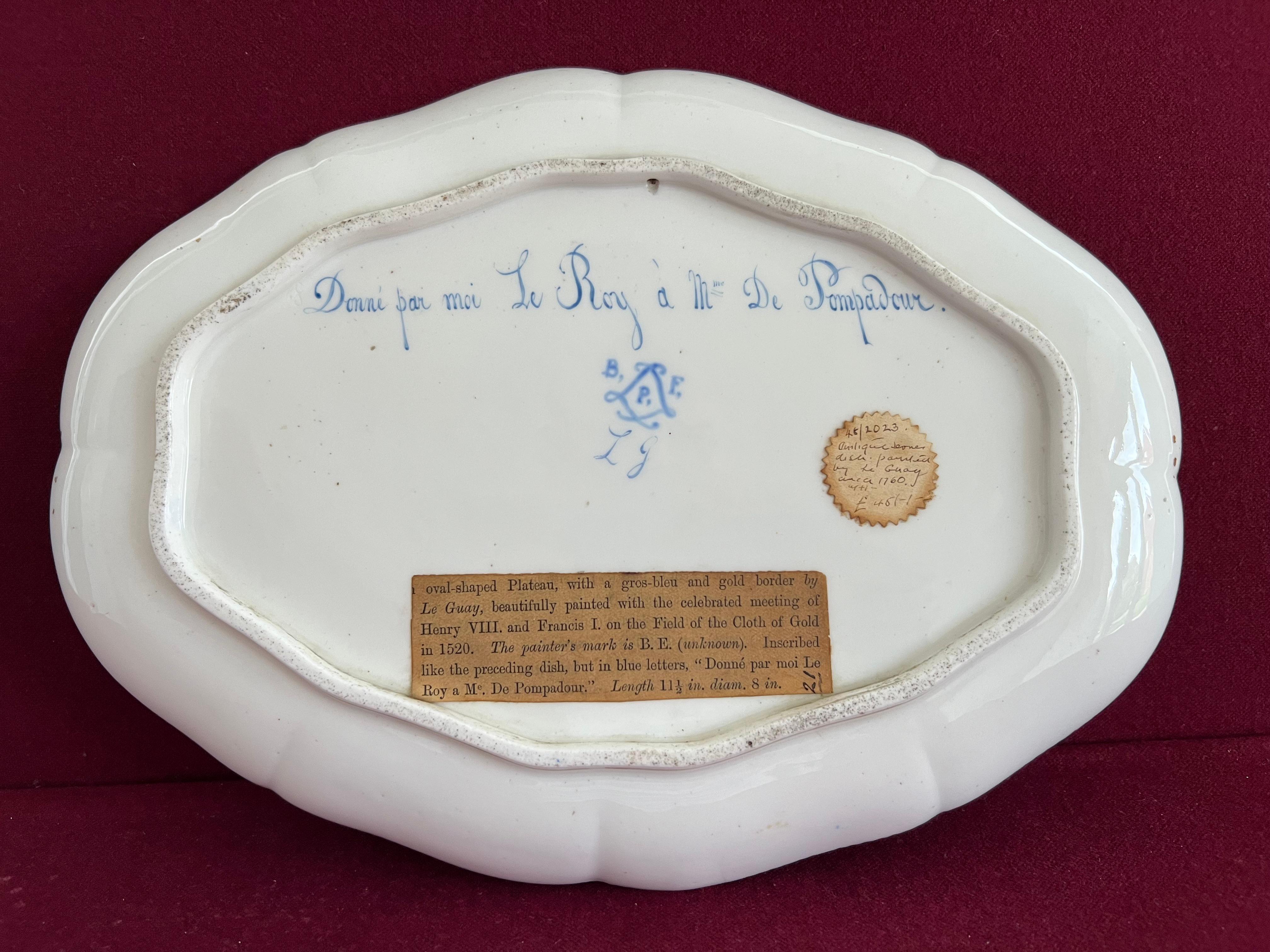 Hand-Painted Very Finely Decorated Sevres Porcelain Tray