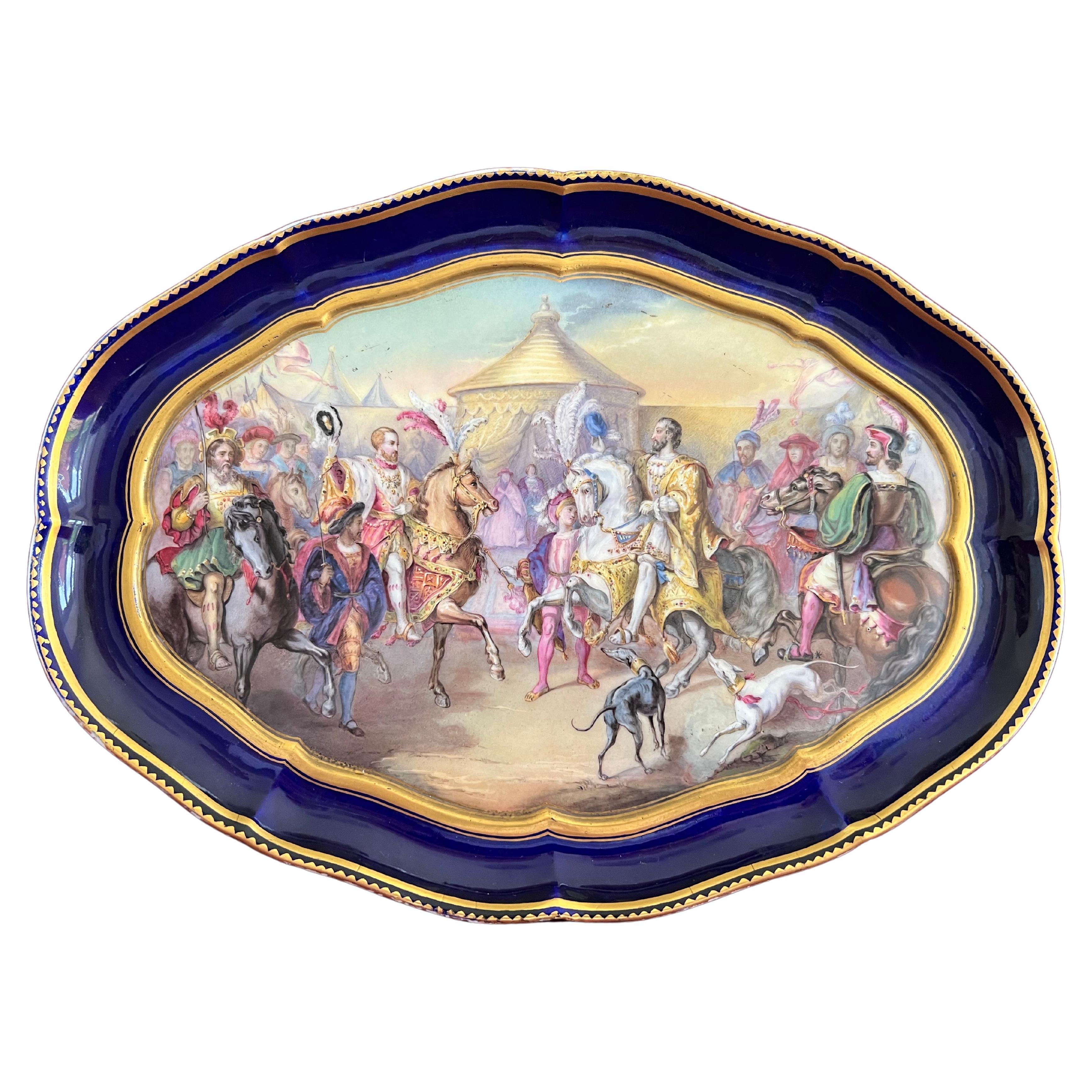 Very Finely Decorated Sevres Porcelain Tray