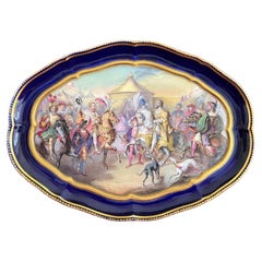Antique Very Finely Decorated Sevres Porcelain Tray