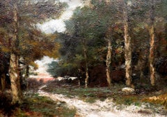 Un paisaje italiano del siglo XIX muy bueno de la escuela Macchiaioli en plein air