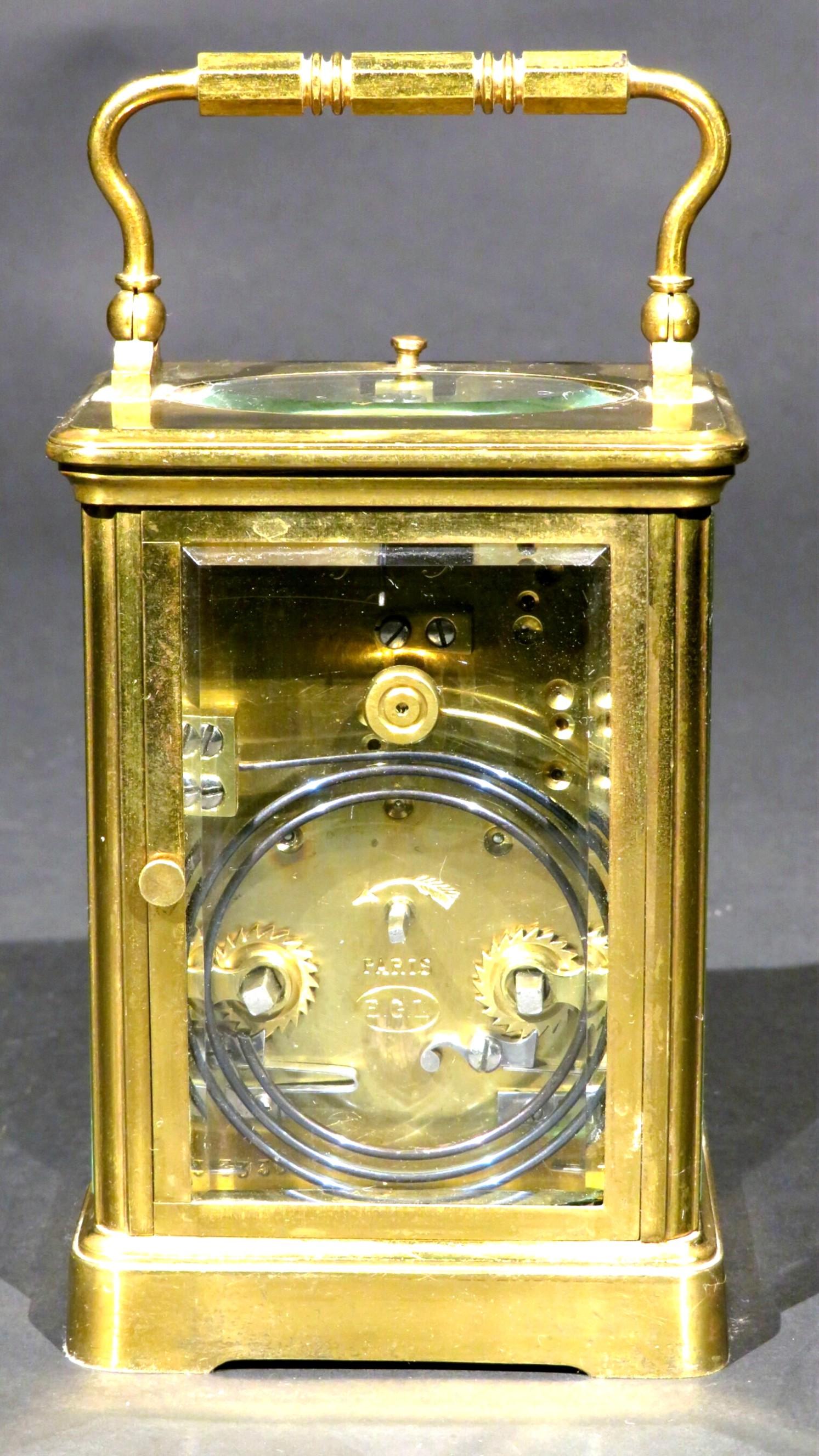 French A Very Good 19th Century Repeating Carriage Clock, France Circa 1890