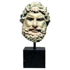 Un'ottima testa di Zeus in bronzo del 20° secolo dopo l'Antico, probabilmente Continentale