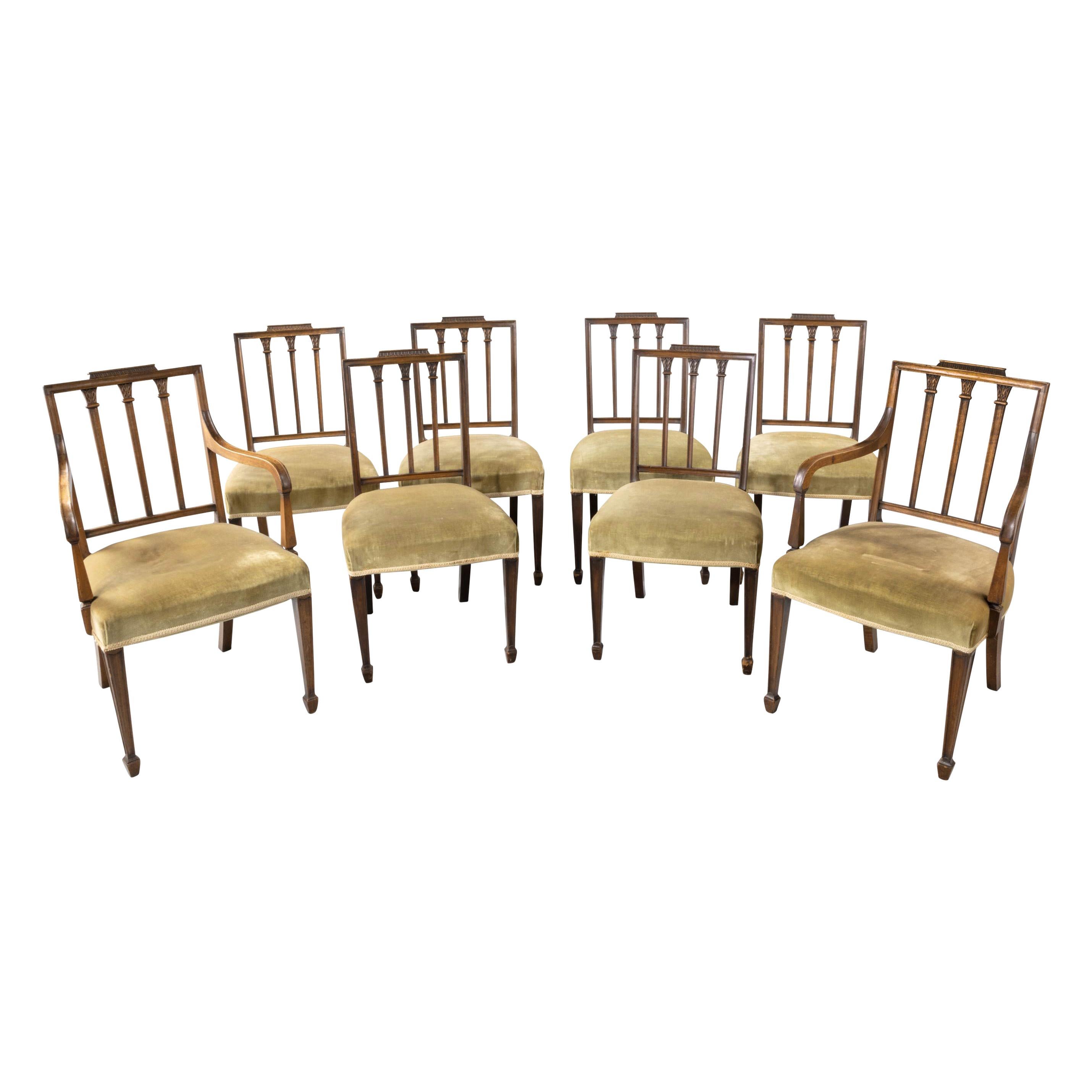 Very Good and Original Set of 8 '6+2' George III Period Dining Chairs