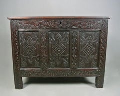 A Very Good Early English Oak Coffer c. 1600