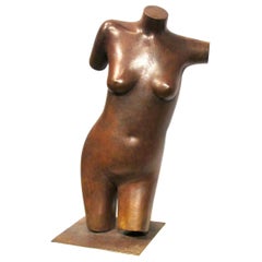 A Very Good & Large Post Modernist Bronze Nude Torso by George Foster, SSC
