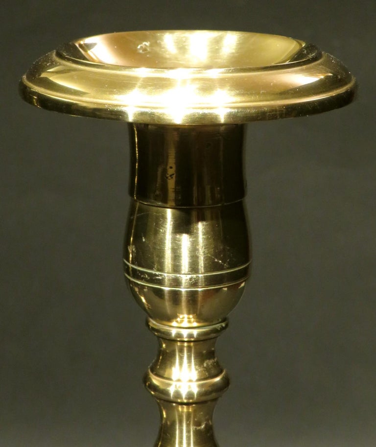 Very Good Pair of Russian Brass Candlesticks, Circa 1800 For Sale at