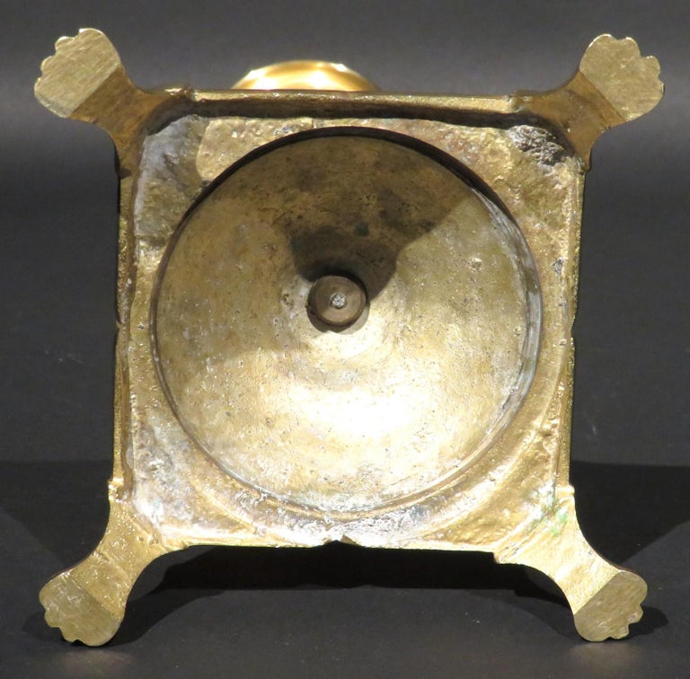 Very Good Pair of Russian Brass Candlesticks, Circa 1800 For Sale at