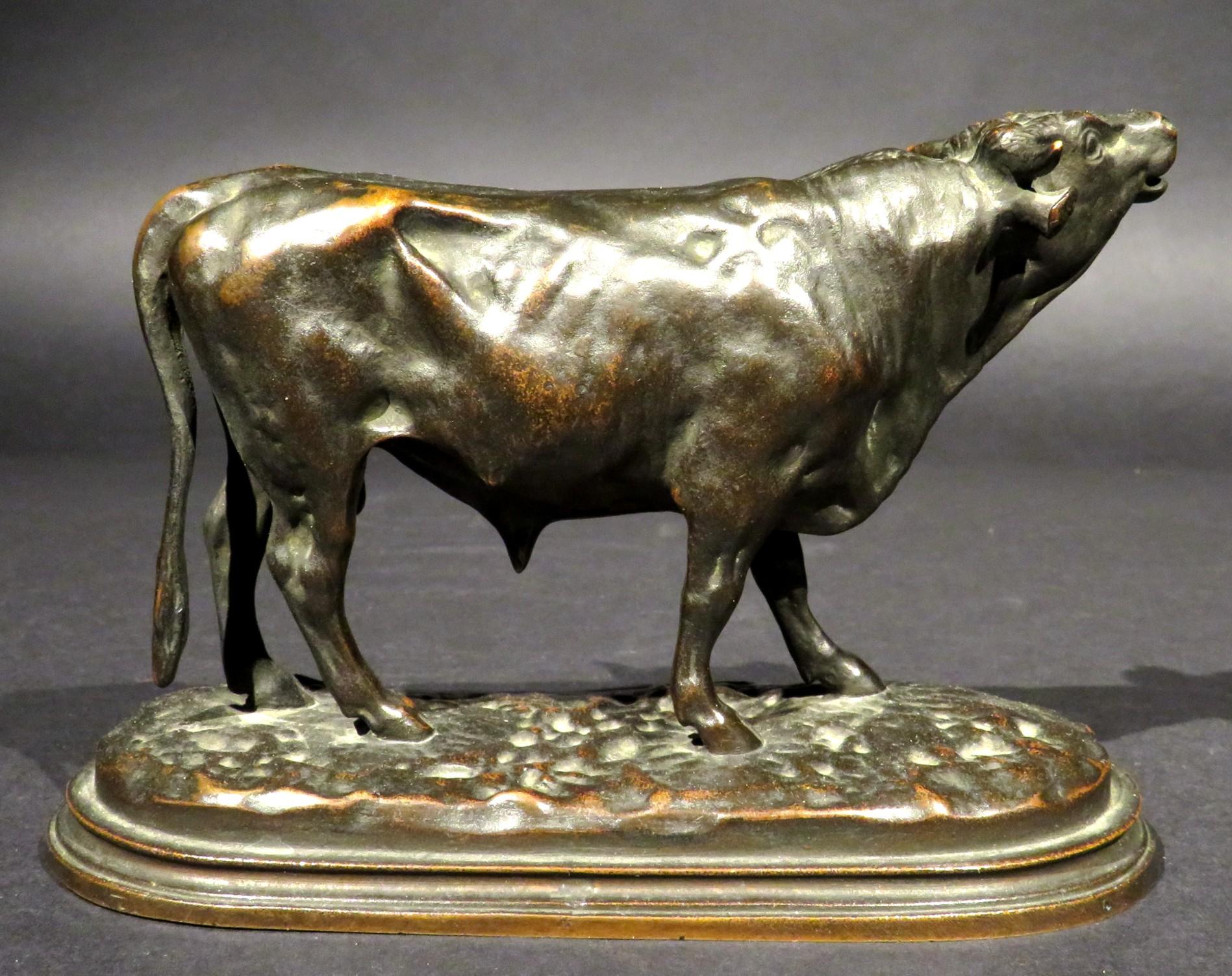 Cast A Fine Animalier School Bronze Figure of a Bull, After Rosa Bonheur (1822-1899) For Sale