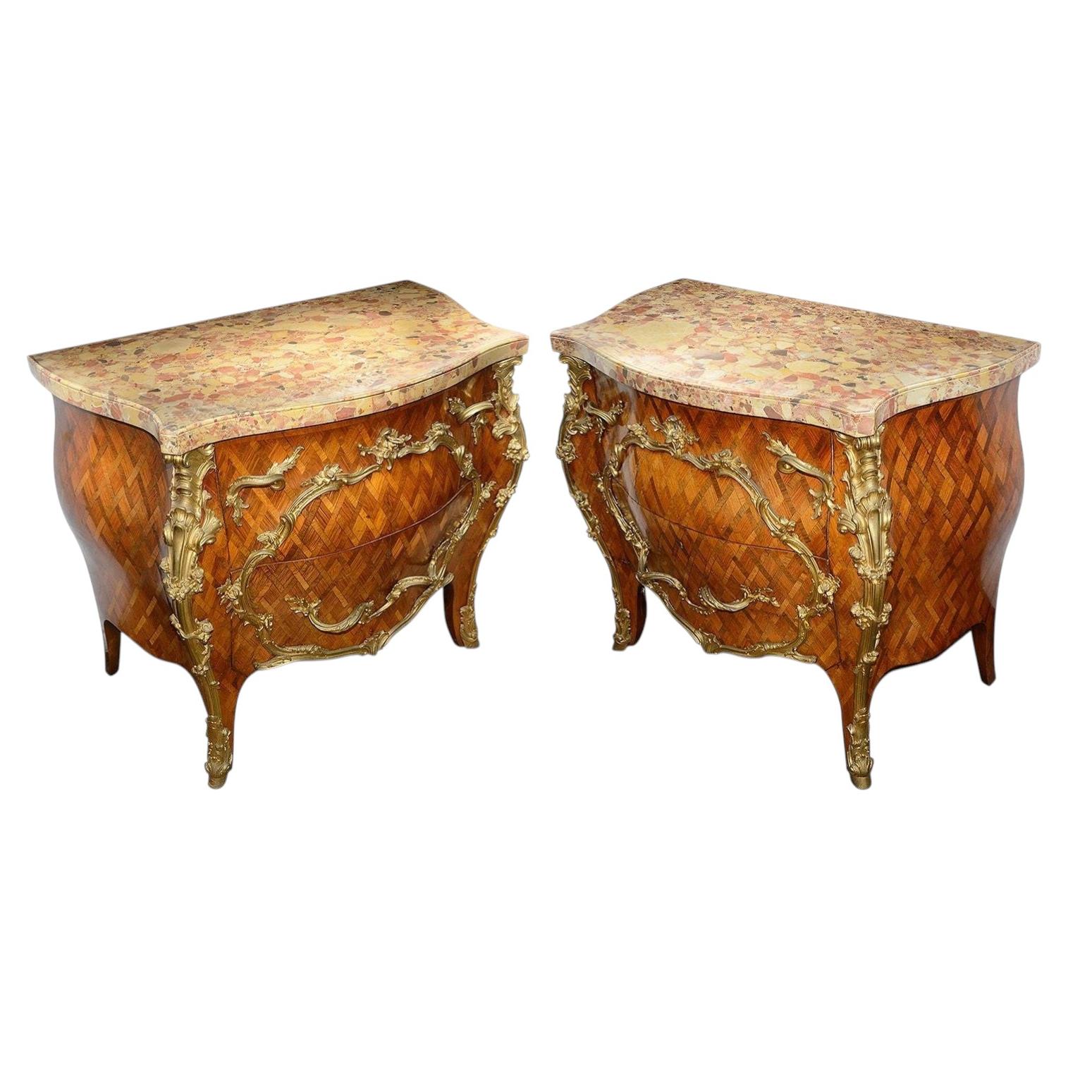 A very good quality pair of C18th Louis XVI style commodes.