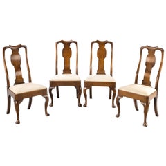 Very Good Set of Four Queen Anne Period Walnut Dining Chairs