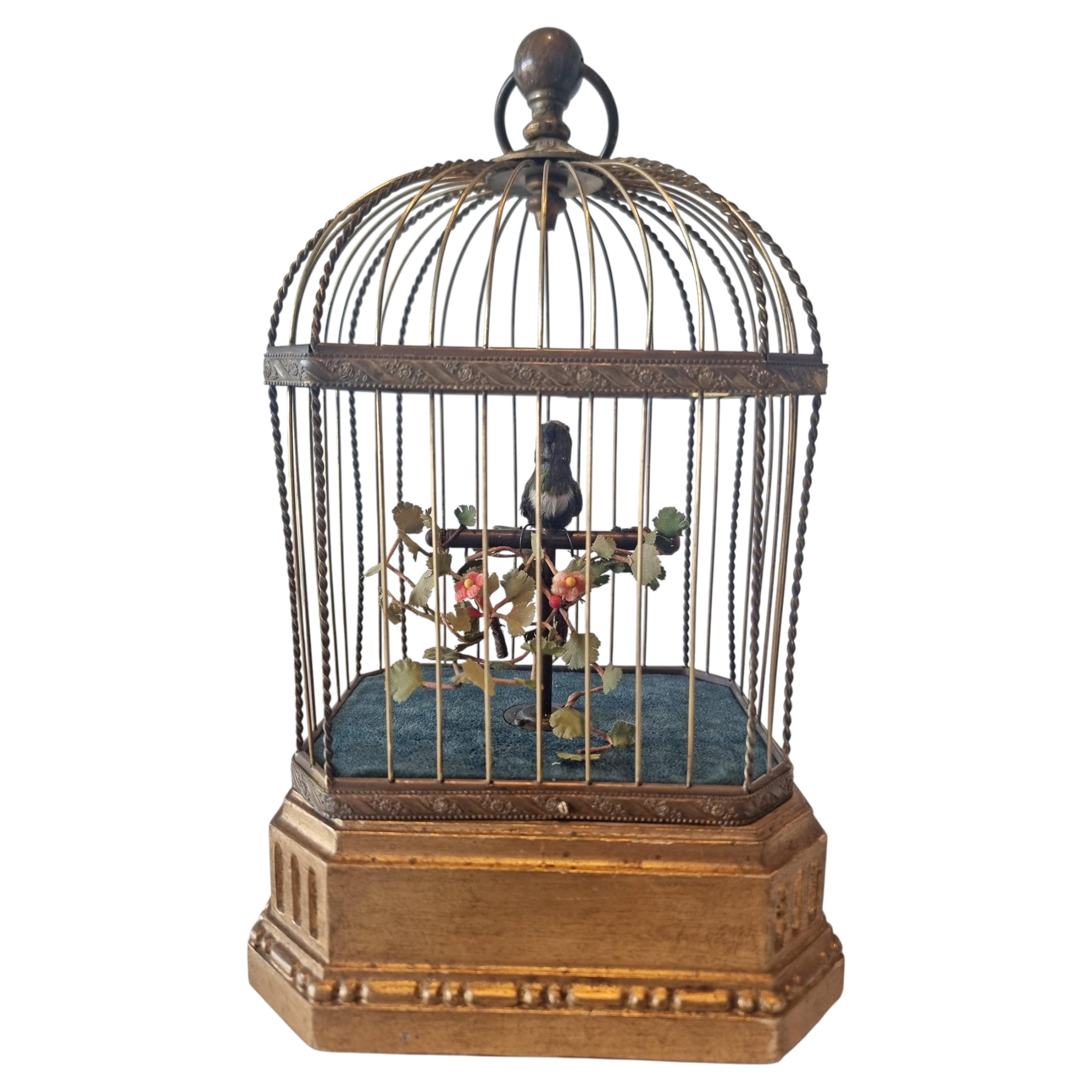 A very good single singing bird in cage, by Karl Griesbaum