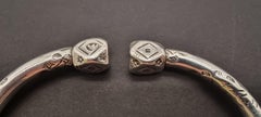 A pair of 19th century Portuguese solid silver arm bracelets
