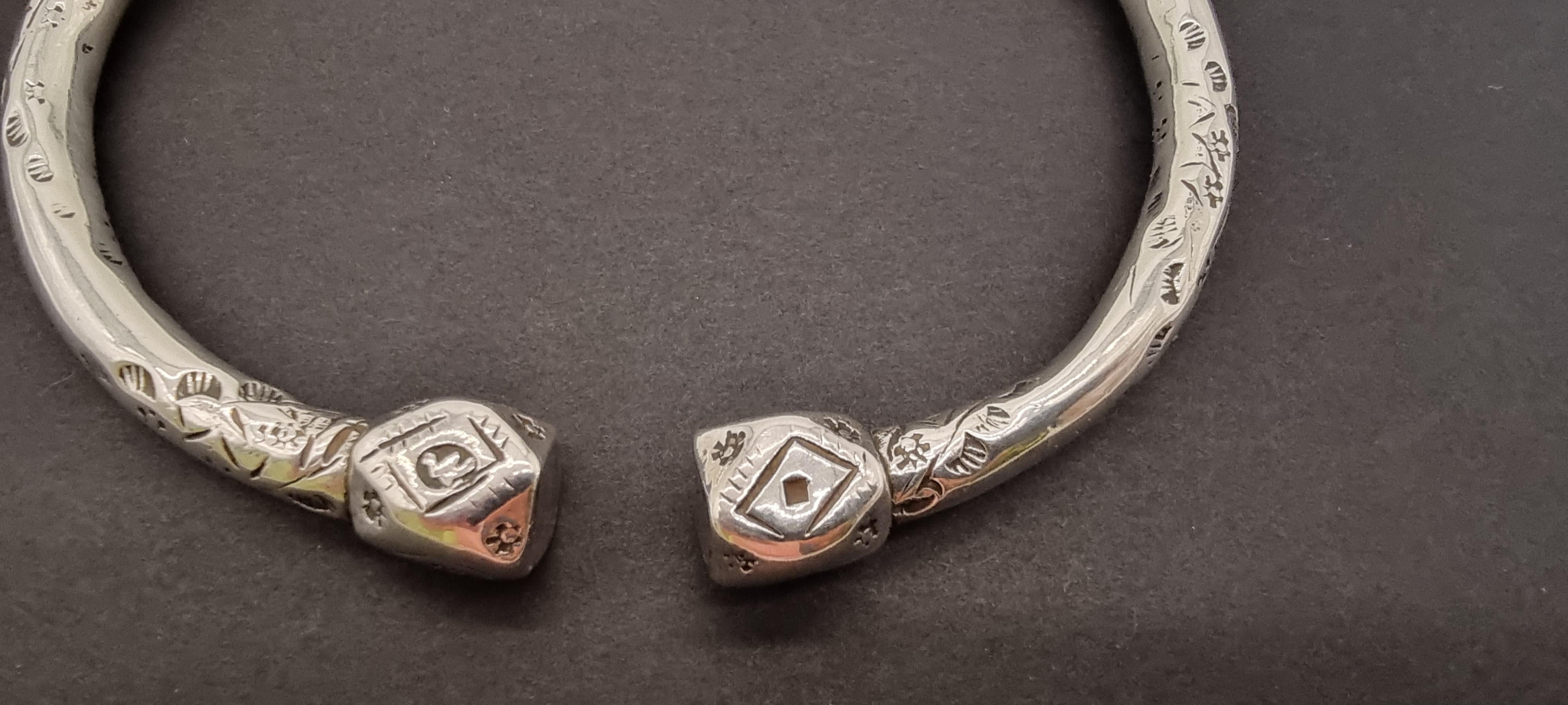 Other A pair of 19th century Portuguese solid silver arm bracelets