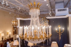 Very Important 19th C Empire Cut Crystal and Gilt Bronze Palatial Chandelier