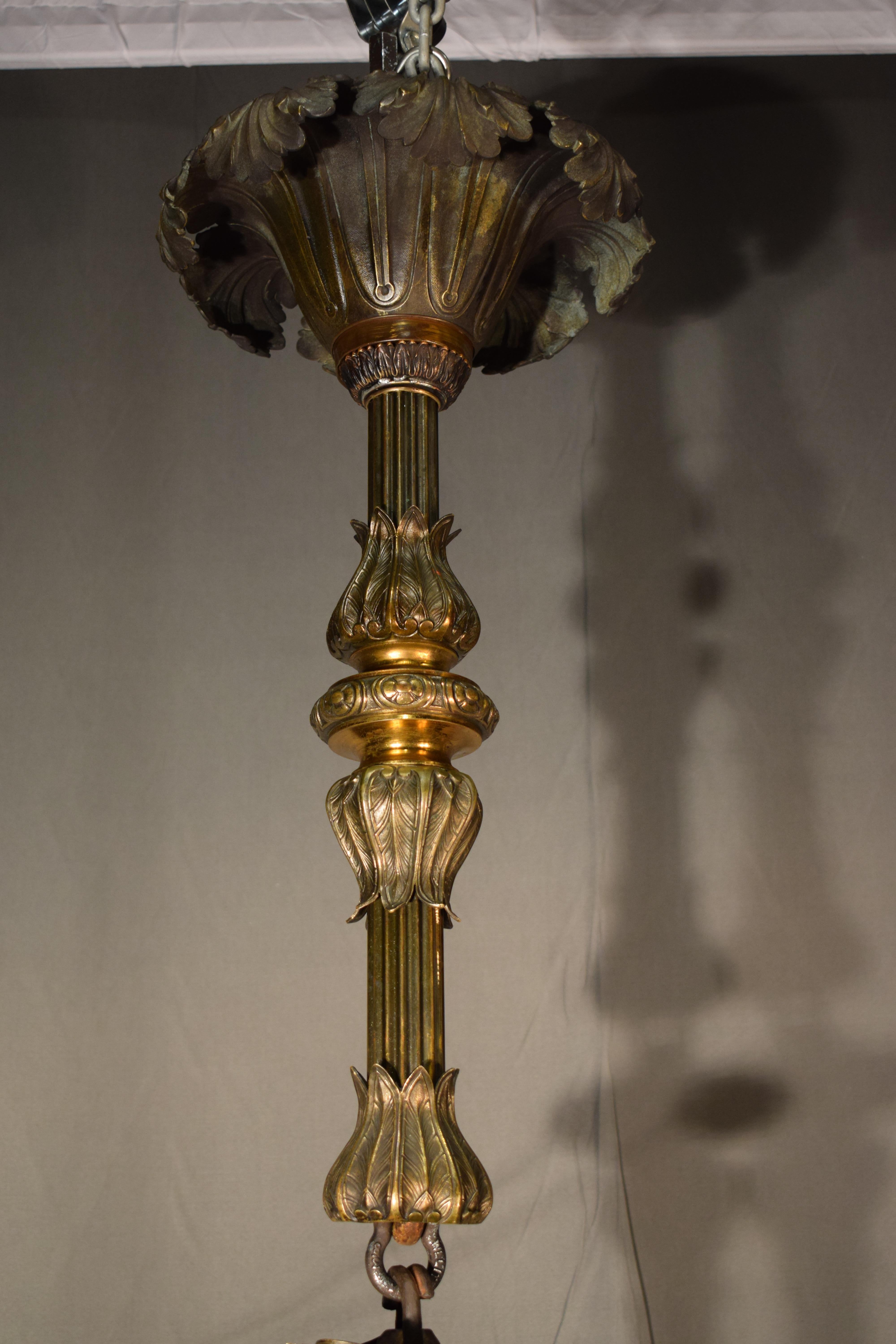 Very Important Neo-Gothic Gilt Bronze Gasolier 7