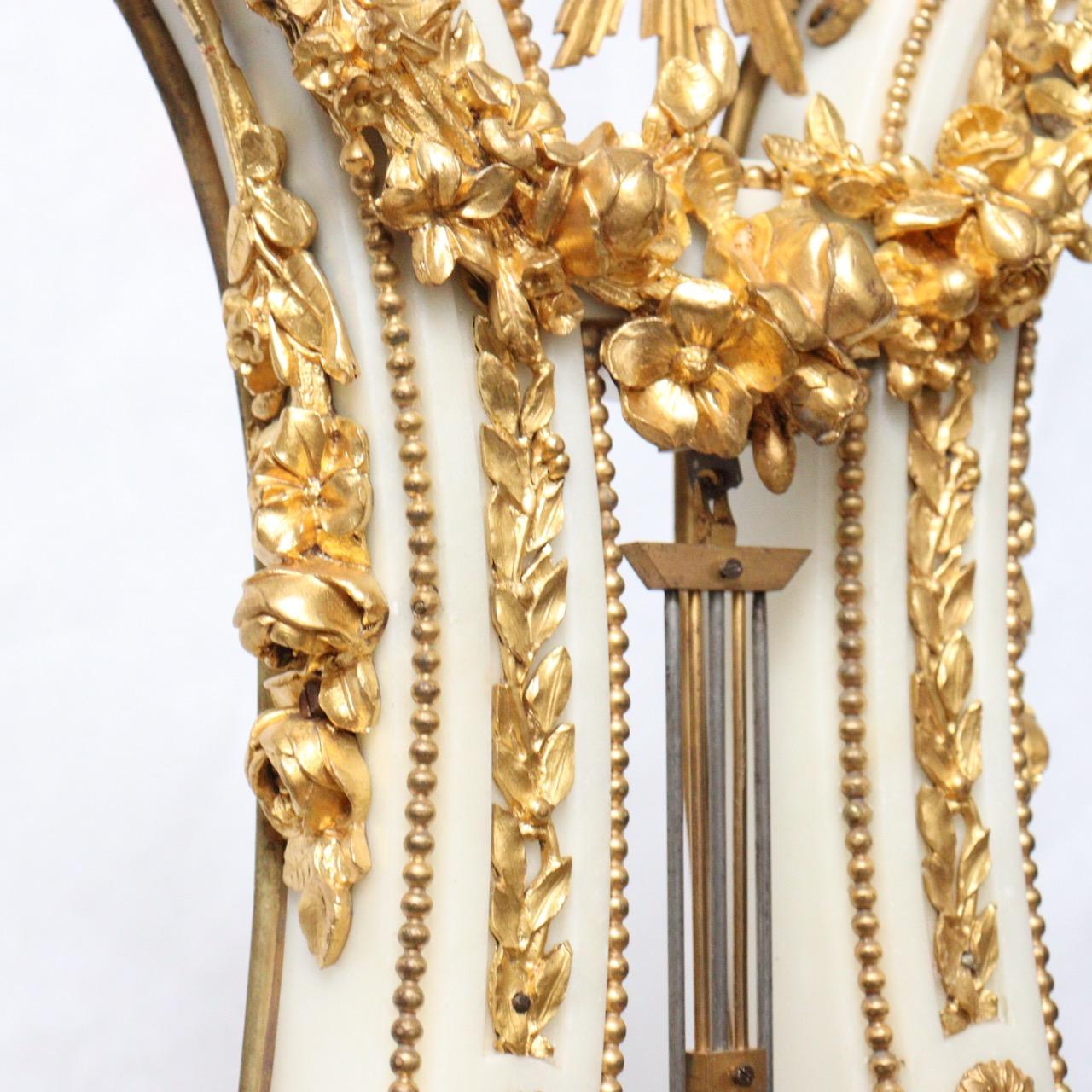 Very Impressive French 19th Century Neoclassical Lyre-Form Clock For Sale 8