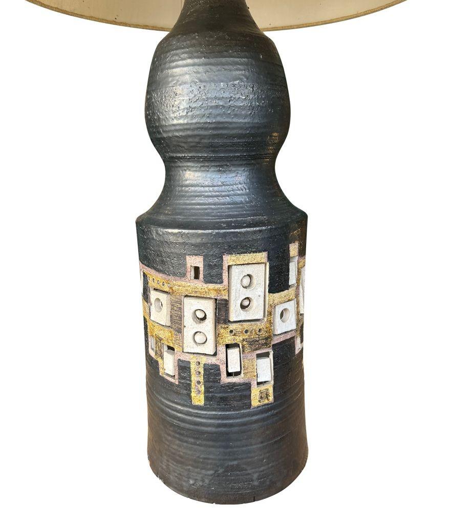 Une très grande lampe en céramique du céramiste français unique Georges Pelletier des années 1960 en vente 4