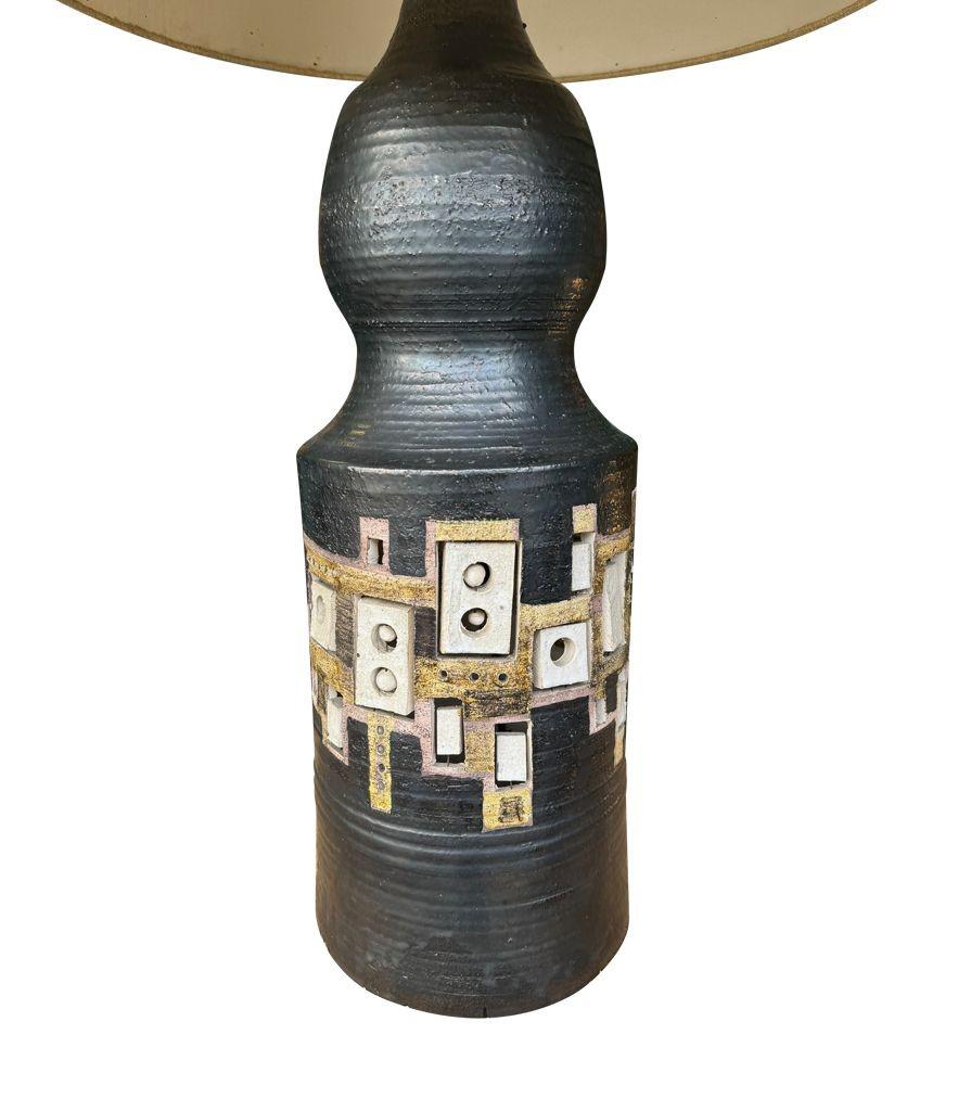 Une très grande lampe en céramique du céramiste français unique Georges Pelletier des années 1960 en vente 13