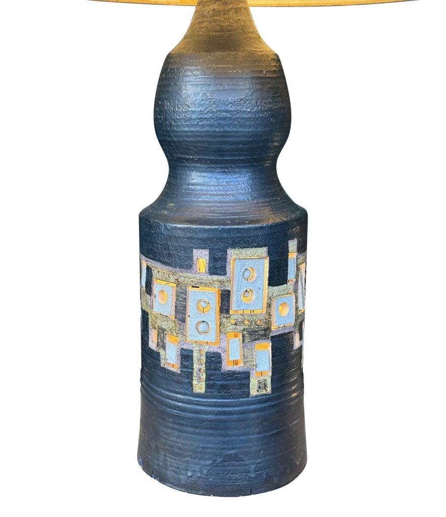 Français Une très grande lampe en céramique du céramiste français unique Georges Pelletier des années 1960 en vente