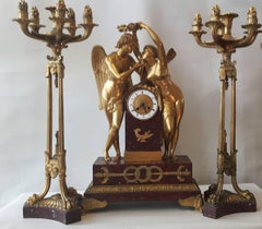 Very Large 19th Century Clock Garniture