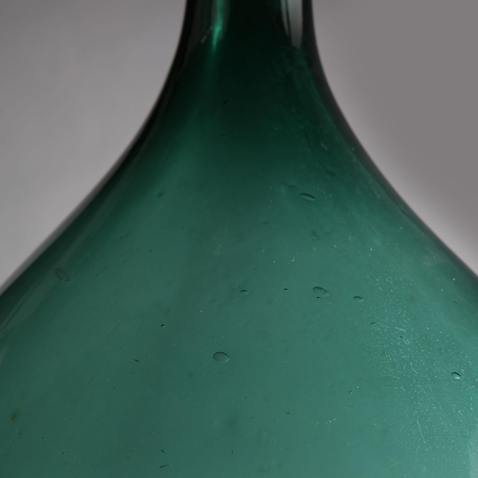 Very Large 19th Century Green Glass Vessel as a Table Lamp In Good Condition In London, GB