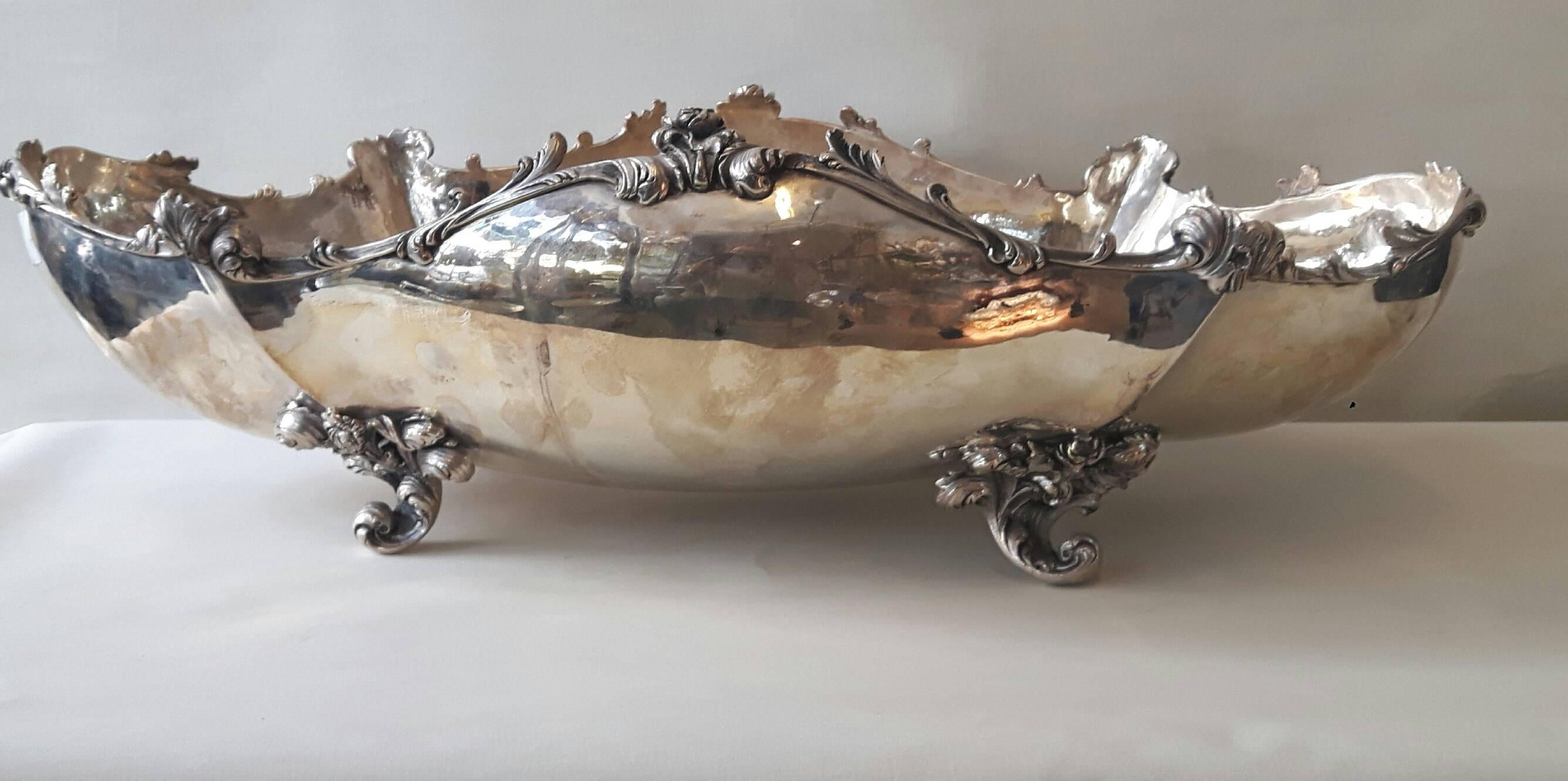 Neoclassical Very Large 19th Century Silver Plated Centerpiece For Sale