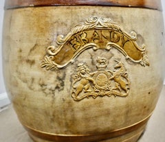 Very Large 19th Century Stoneware Brandy Barrel, with Royal Coats of Arms