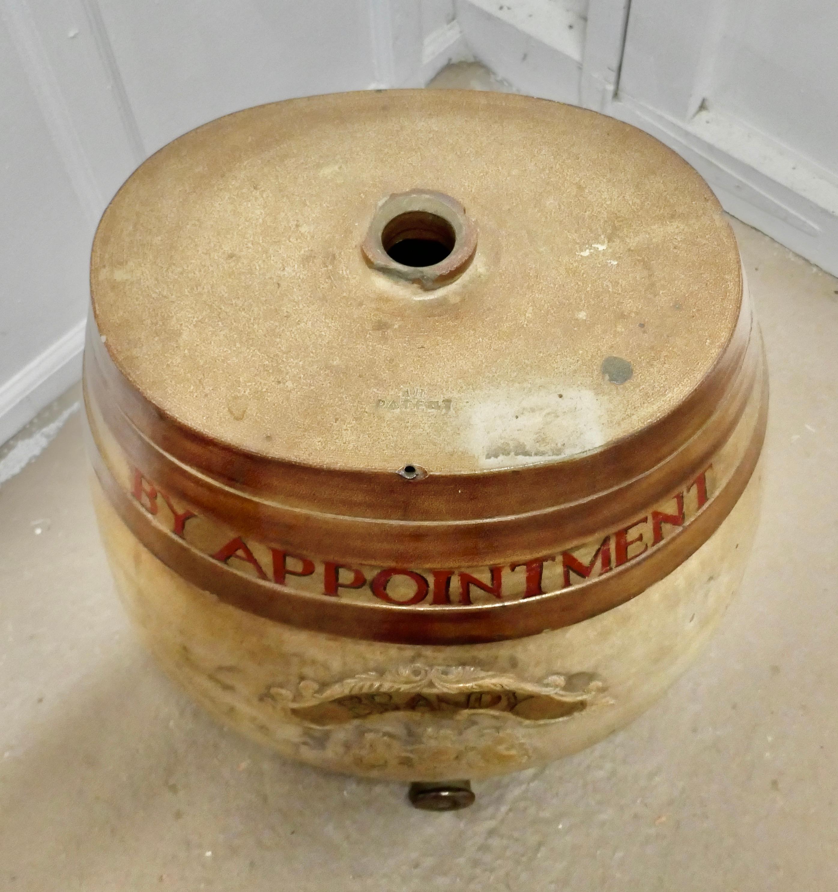 British Colonial Very Large 19th Century Stoneware Brandy Barrel, with Royal Coats of Arms