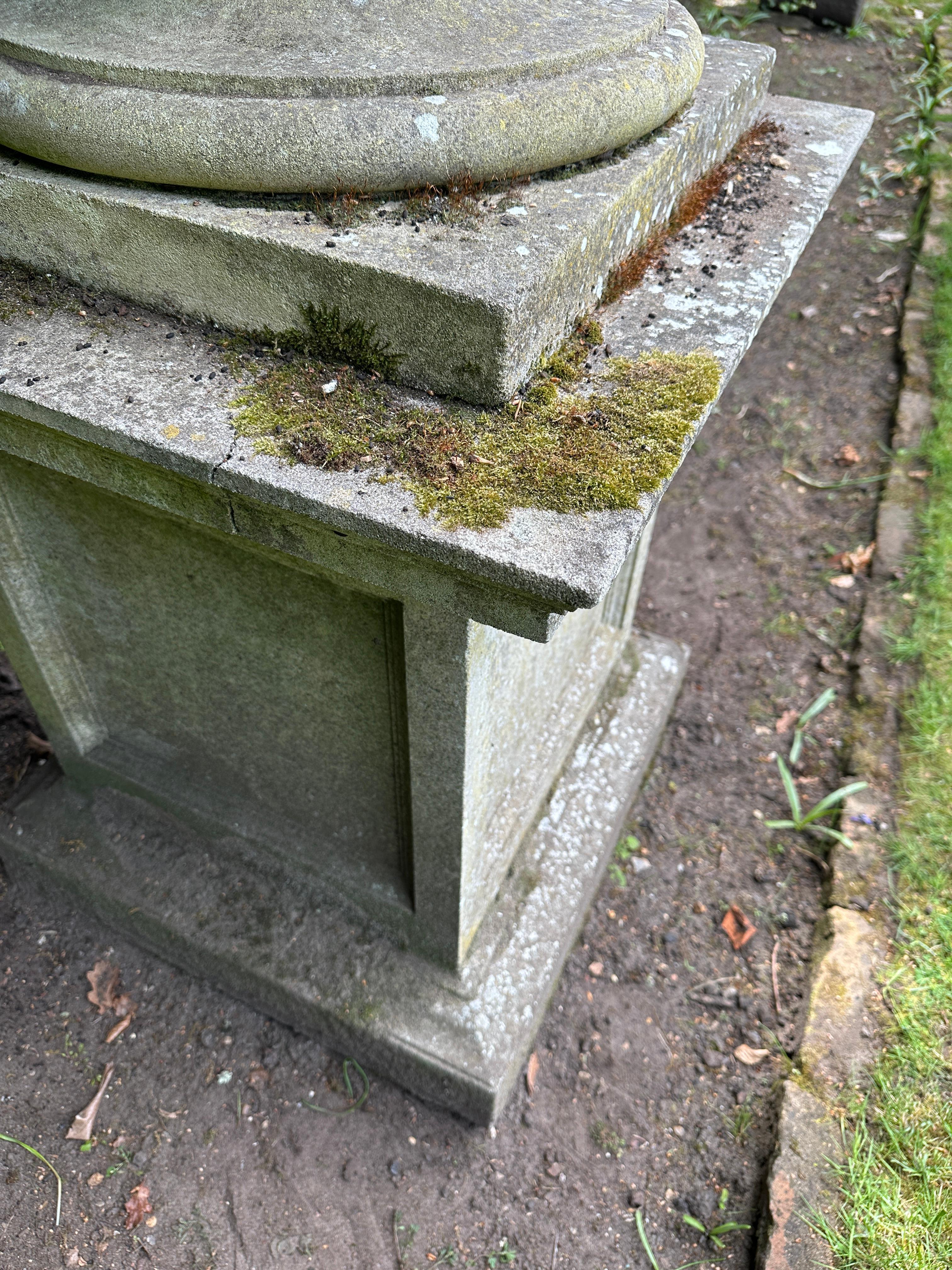 A Very large And Substantial English Stone Urn And Pedestal For Sale 10
