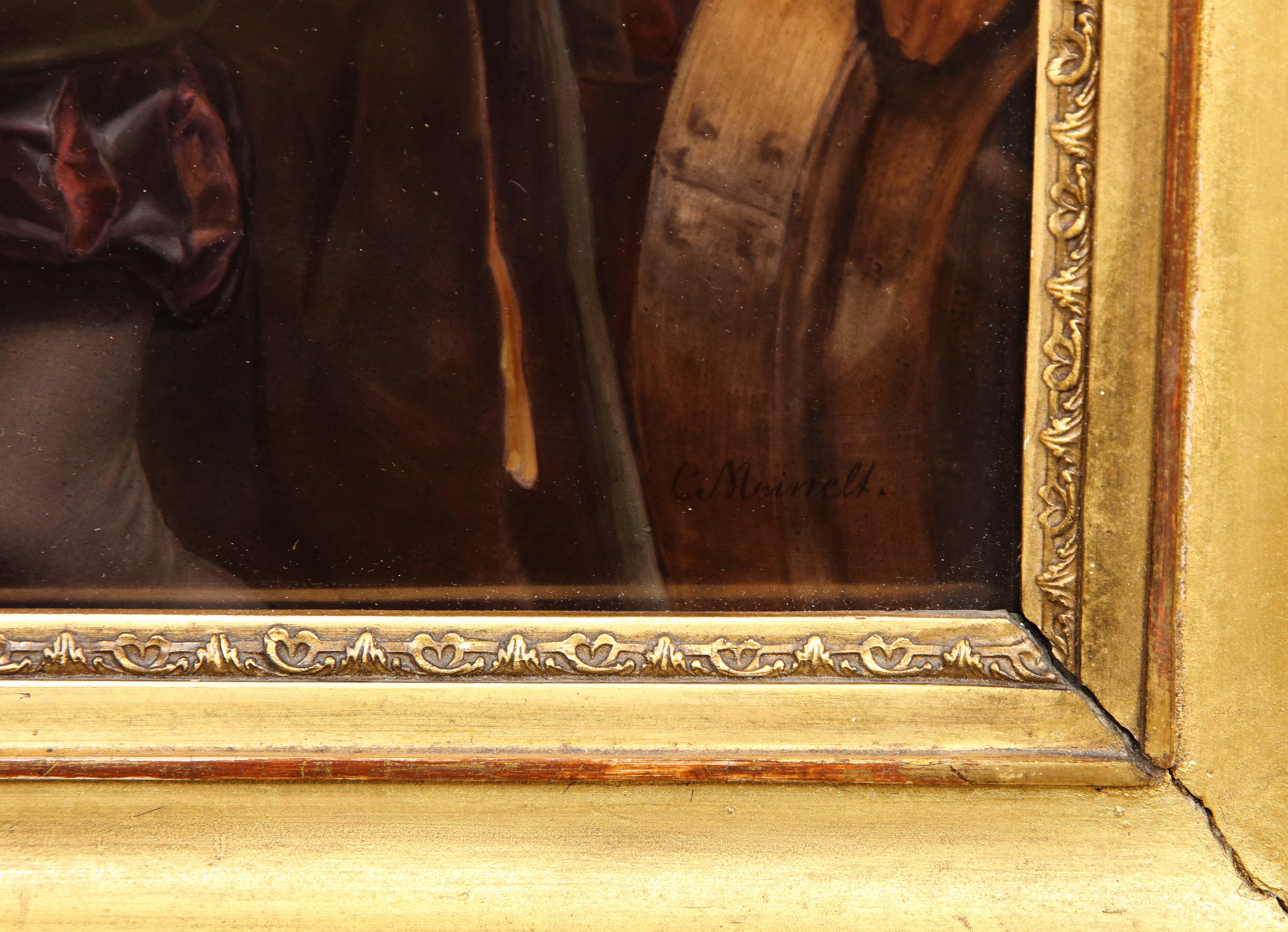 Una placca in porcellana KPM Porcelain di Carl Meinhelt, molto grande e insolita, risalente al XIX secolo in vendita 4