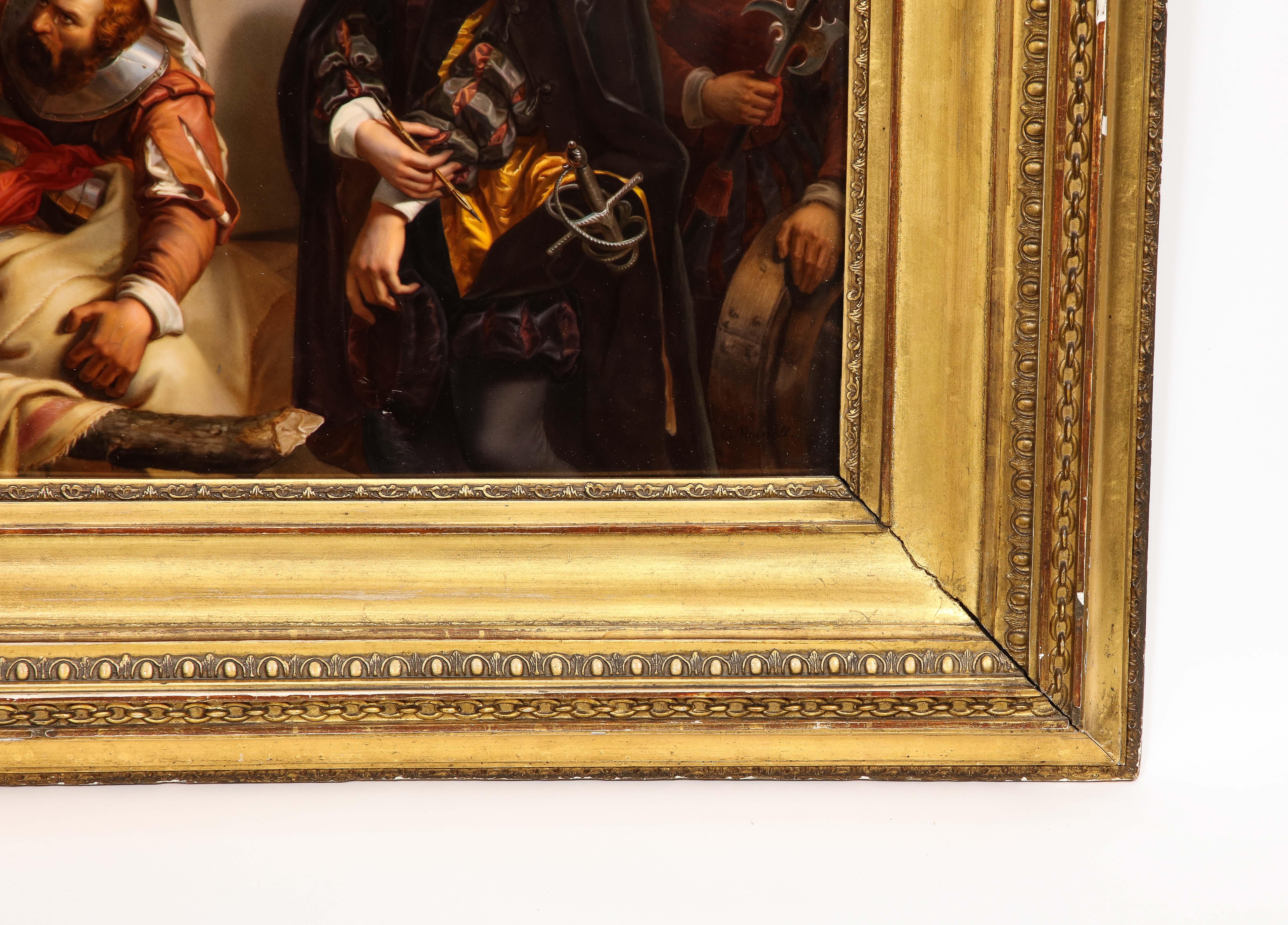 Una placca in porcellana KPM Porcelain di Carl Meinhelt, molto grande e insolita, risalente al XIX secolo in vendita 1