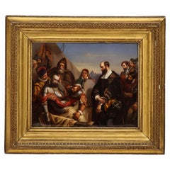 Una placca in porcellana KPM Porcelain di Carl Meinhelt, molto grande e insolita, risalente al XIX secolo