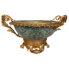 A  very large antique 19th century rose medallion bowl 