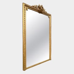 A Very Large Antique Louis XVI Style Antique French Gold Gilt Mirror