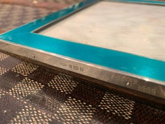 Very Large Art Deco Silver and Enamel Photograph / Picture Frame