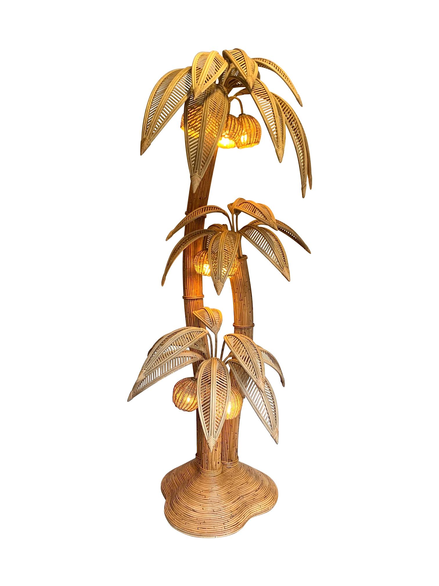 palm tree lamp with coconut lights
